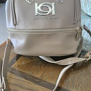 Bebe Beige Backpack with Metallic Accents